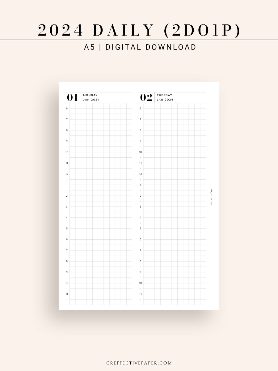 2023/2024 Daily with Grid Planner Insert Dated DO1P