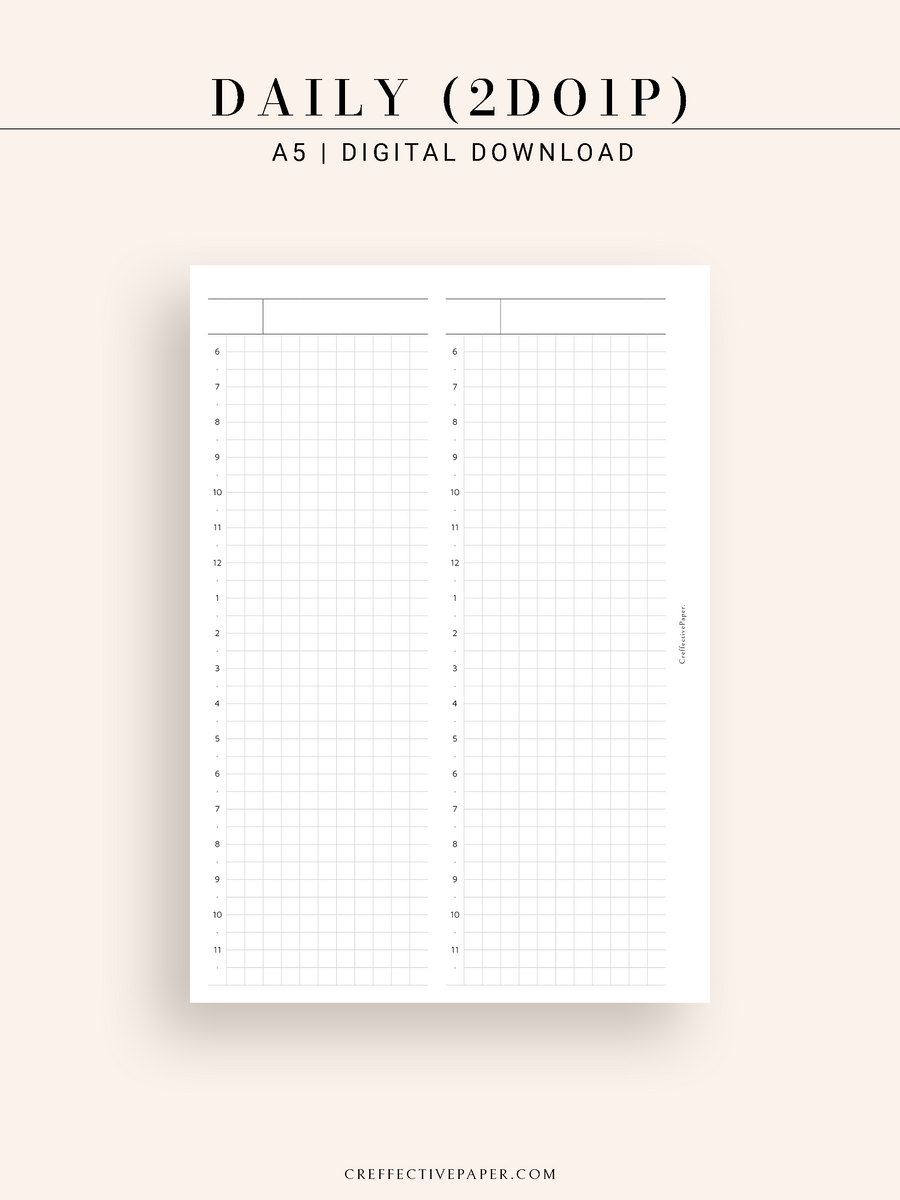 Digital Printable A5 2021 Q2 Daily Dated Day On One Page Planner Inser–  Planner Press