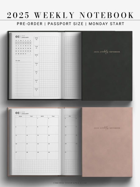 Pre-order | 2025 Weekly Notebook, Passport Size