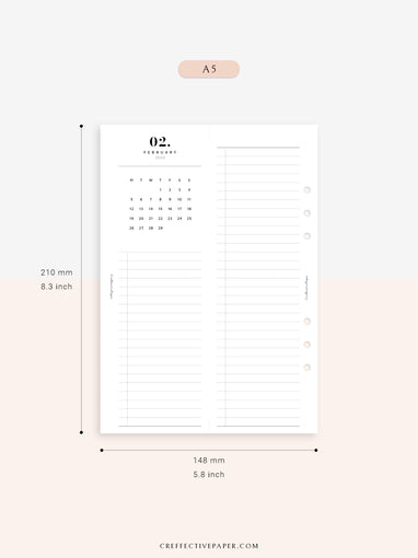 2024 Monthly Calendar Planner Inserts - 8LOTUS