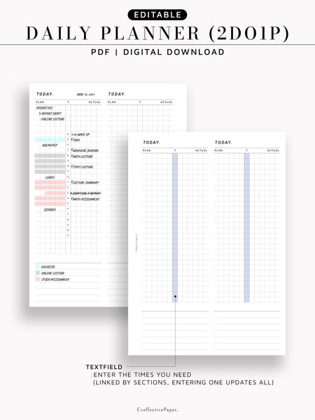 D130 | Editable Daily Planner (2DO1P)