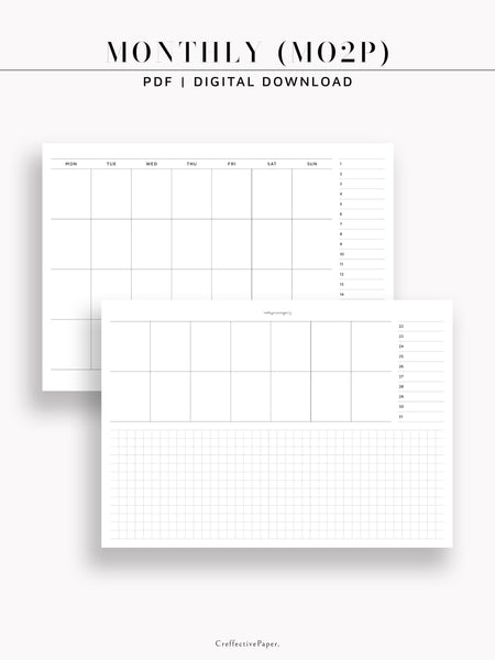 M129 | Horizontal Monthly Planner, MO2P