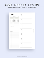 W108_GX_WO1P_2024 | 2024 Weekly Planner, Blank