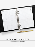 W117 | WO4P, Weekly 24-hour Schedule, To-do List Planner Template