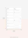 W101 | Week on a Page, Weekly Planner Printable Inserts Template