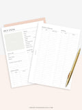 N110 | Printable Pet Information & Care Planner Template