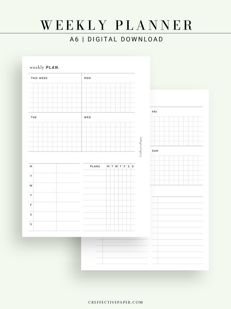 W121 | Weekly Planner, WO2P – CreffectivePaper