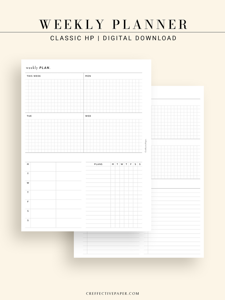 W121 | Weekly Planner, WO2P – CreffectivePaper